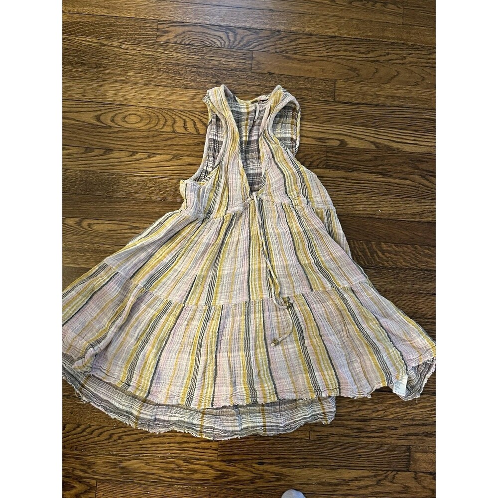 Free People Yellow and White Striped Mini Dress
